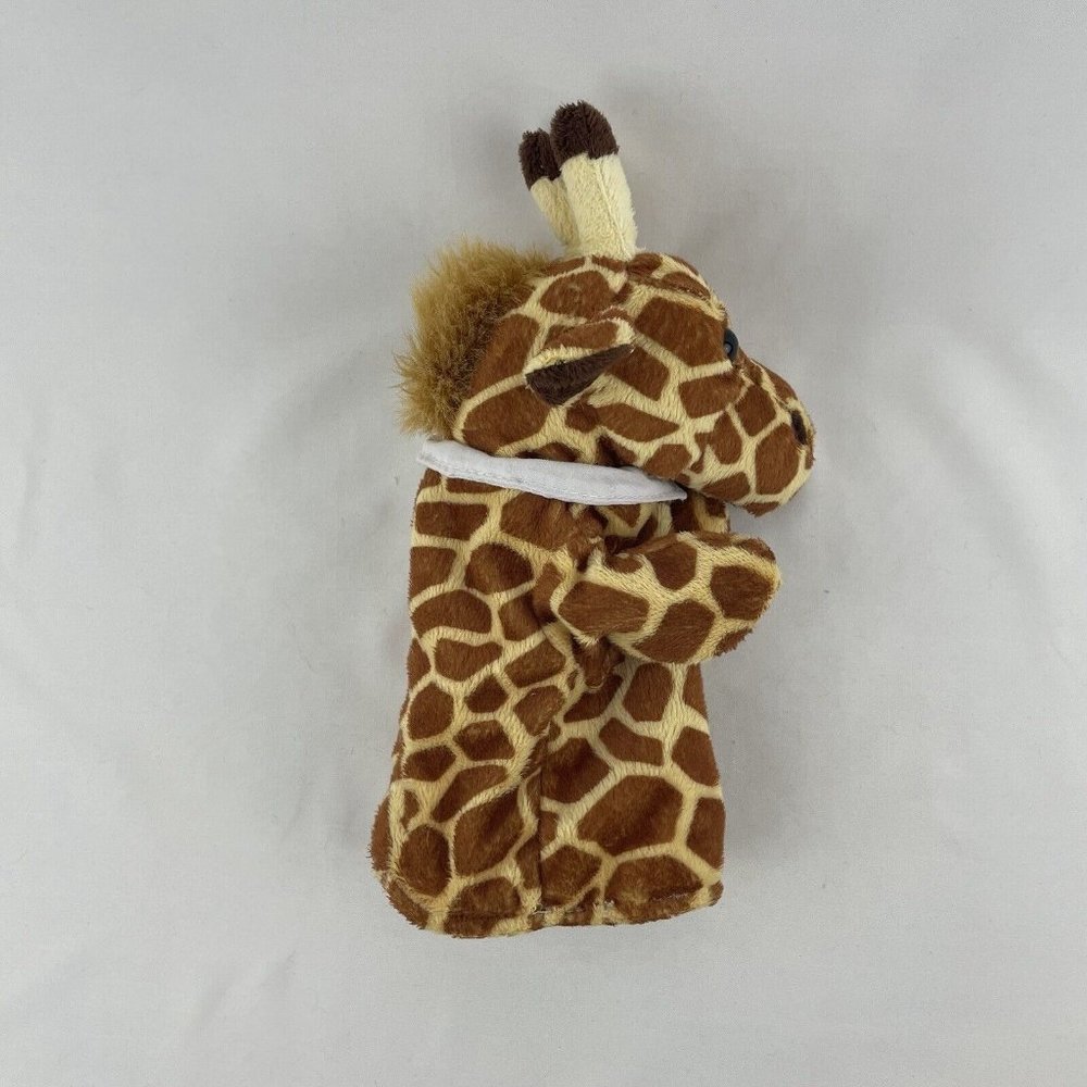 Restoration Hardware Giraffe Hand Puppet 10” Plush Soft Toy White Collar - Picture 4 of 6